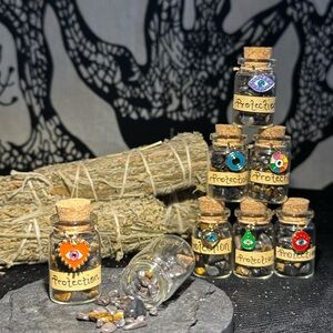 Protection Charm Bottles with Evil Eye
